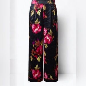 Torrid Satin wide legs floral pants 2R